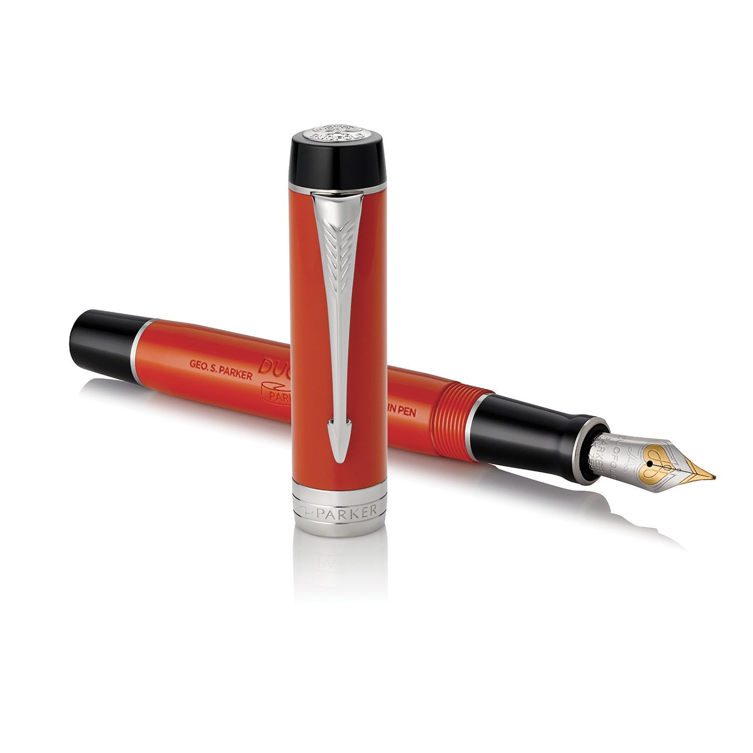 Ручка перьевая PARKER "Duofold Classic Centennial Big Red Vintage CT", корпус красный, палладиевые детали, черная, 1931375