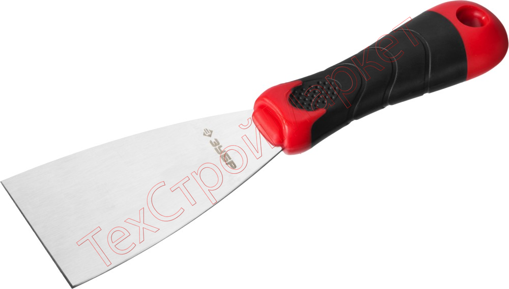 Шпатель ЗУБР "МАСТЕР", профилированное нержавеющее полотно, 2к ручка, 60мм