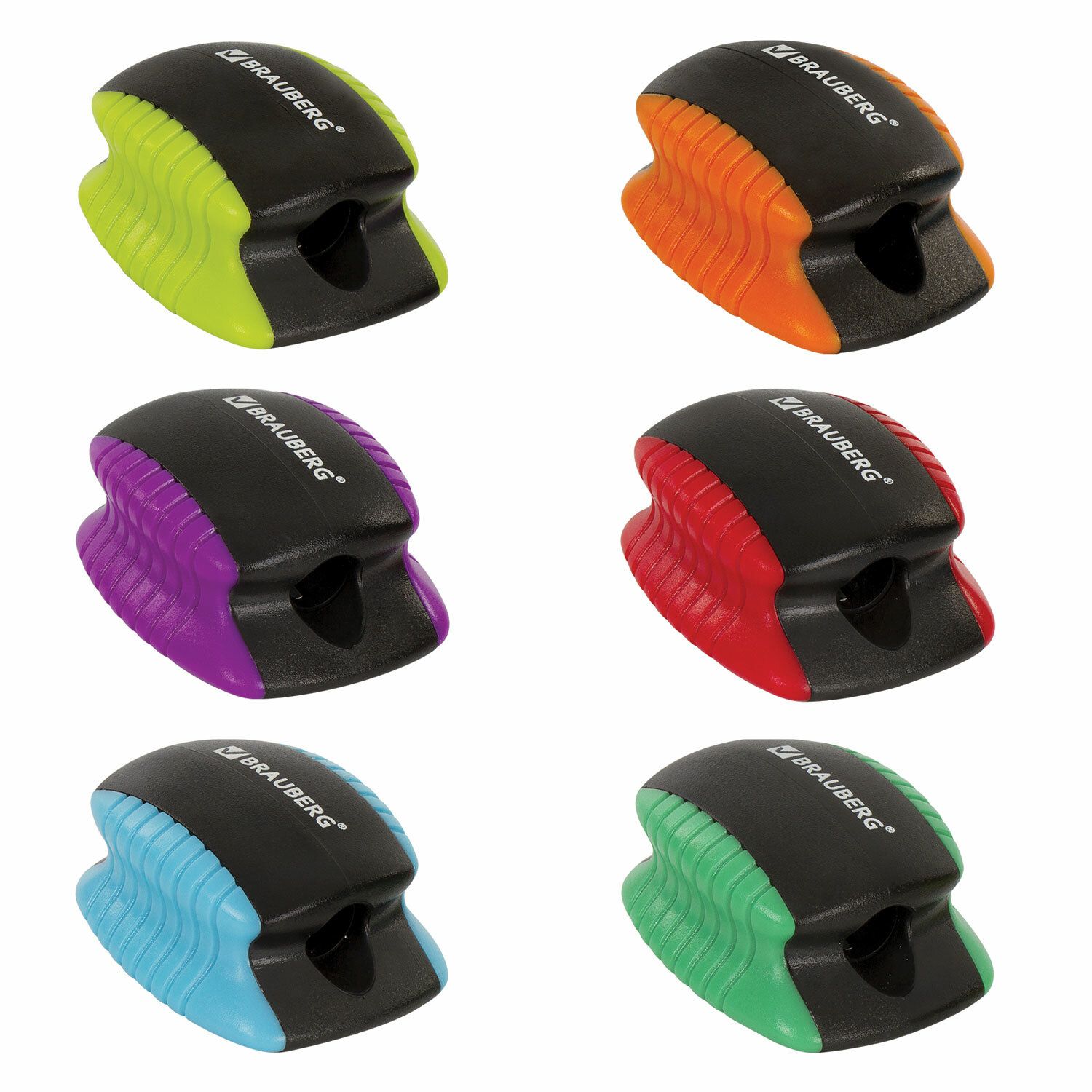 Точилка BRAUBERG "Swift", пластиковая, корпус ассорти, 228466