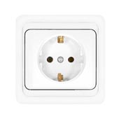 Розетка 1-местная UNIVersal Валери с/п з/к 16А 220В белая В0028