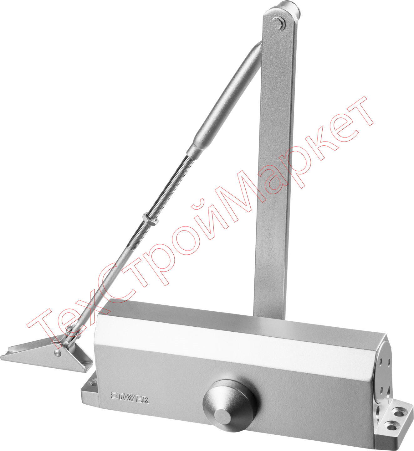 Доводчик дверной STAYER, для дверей массой до 100 кг, цвет серебро