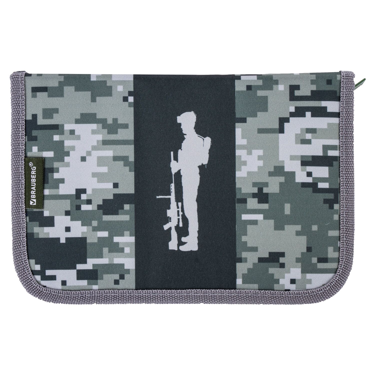 Пенал BRAUBERG, 1 отделение, полиэстер, 21х14 см, "Patriot", 270306