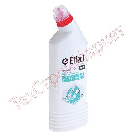 Средство для прочистки канализационных труб 750 мл, EFFECT "Alfa 104", содержит хлор 5-15%, 13115