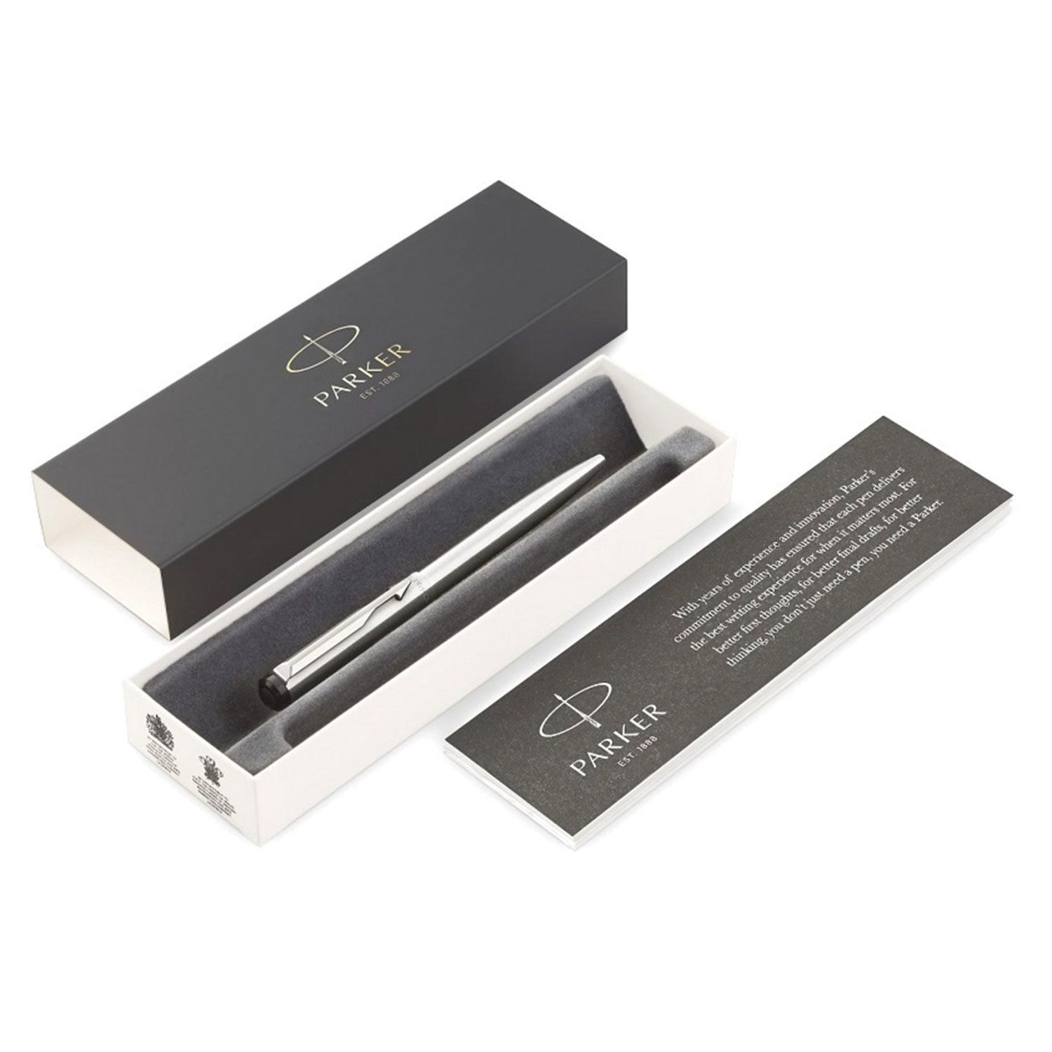 Ручка шариковая PARKER "Vector Stainless Steel CT", корпус серебристый, детали из нержавеющей стали, синяя, 2025445