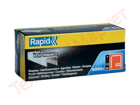 Скобы тонкие, супертвердые, тип 53, 10мм, 5000 шт RAPID 