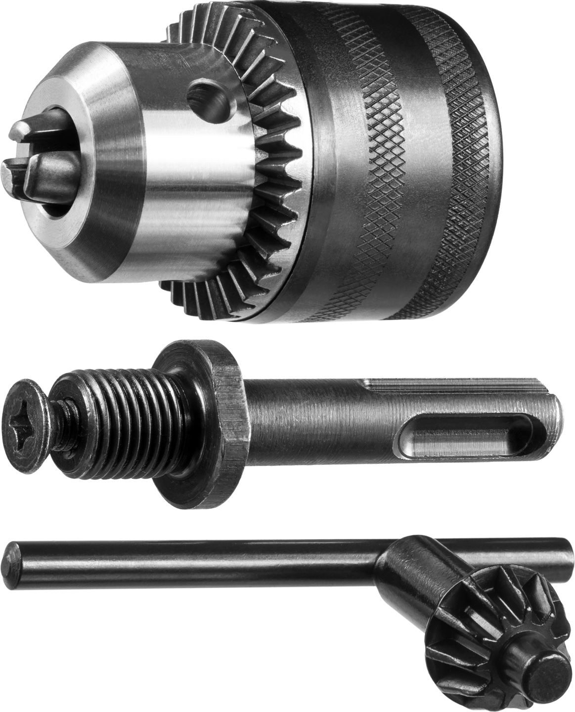 Набор ЗУБР "МАСТЕР": Патрон ключевой 13 мм, "SDS+" адаптер, ключ для патрона, посадочная резьба 1/2", Д 2,0-13мм