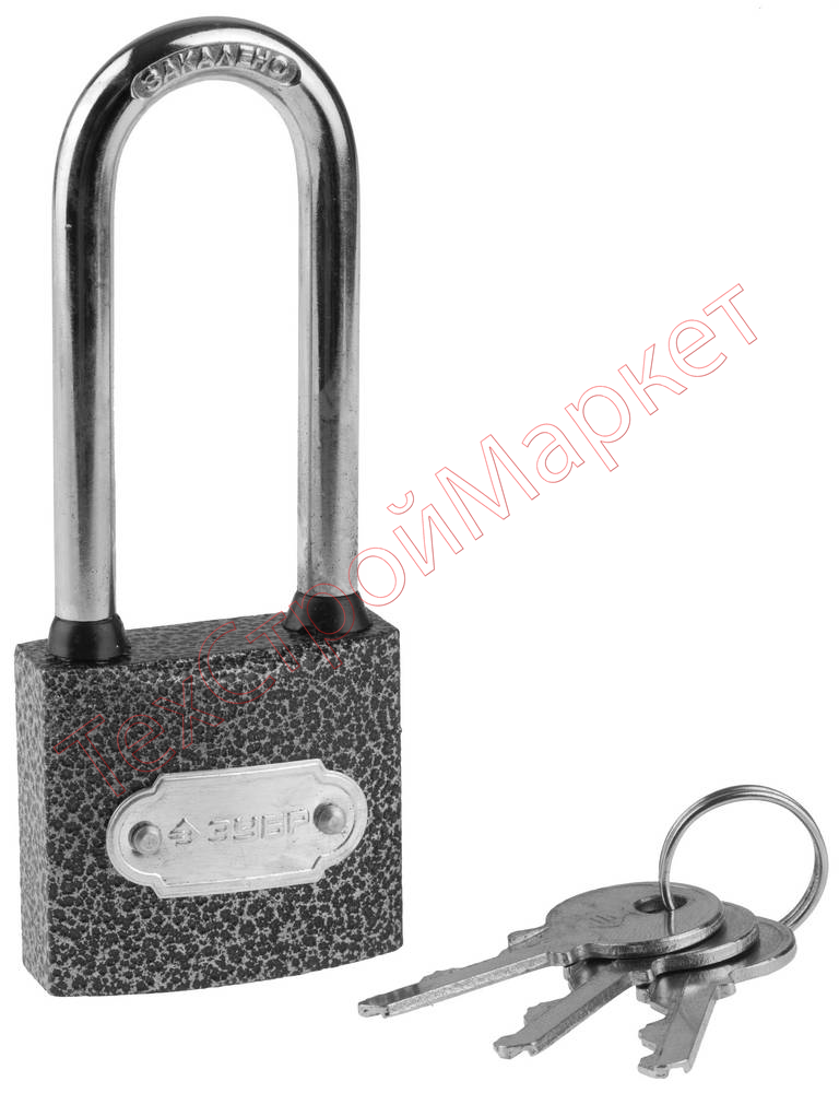 Замок ЗУБР "МАСТЕР" навесной, металлический корпус, закаленная дужка, 38мм