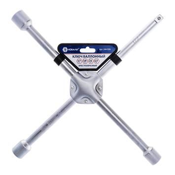 Ключ баллонный крестообразный 17,19,21, 1/2", 400 мм, CR-V, подвес КОБАЛЬТ