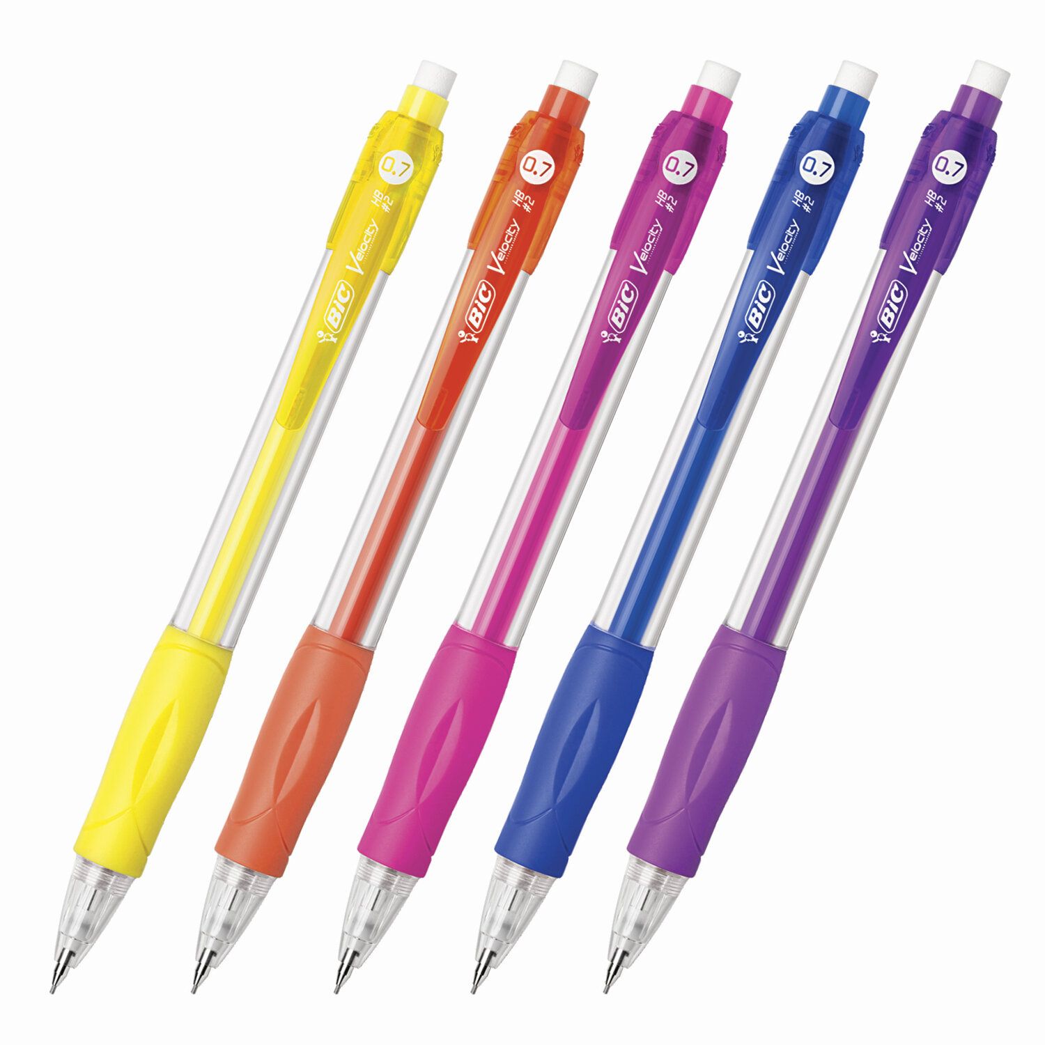 Карандаш механический BIC "Velocity", корпус ассорти, резиновый грип, ластик, 0,7 мм, 8291332