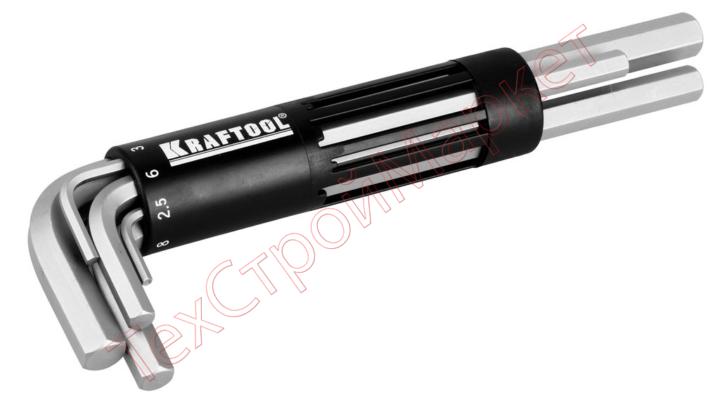 Набор KRAFTOOL Ключи  "EXPERT" имбусовые длинные, 2-10мм, 8 предметов