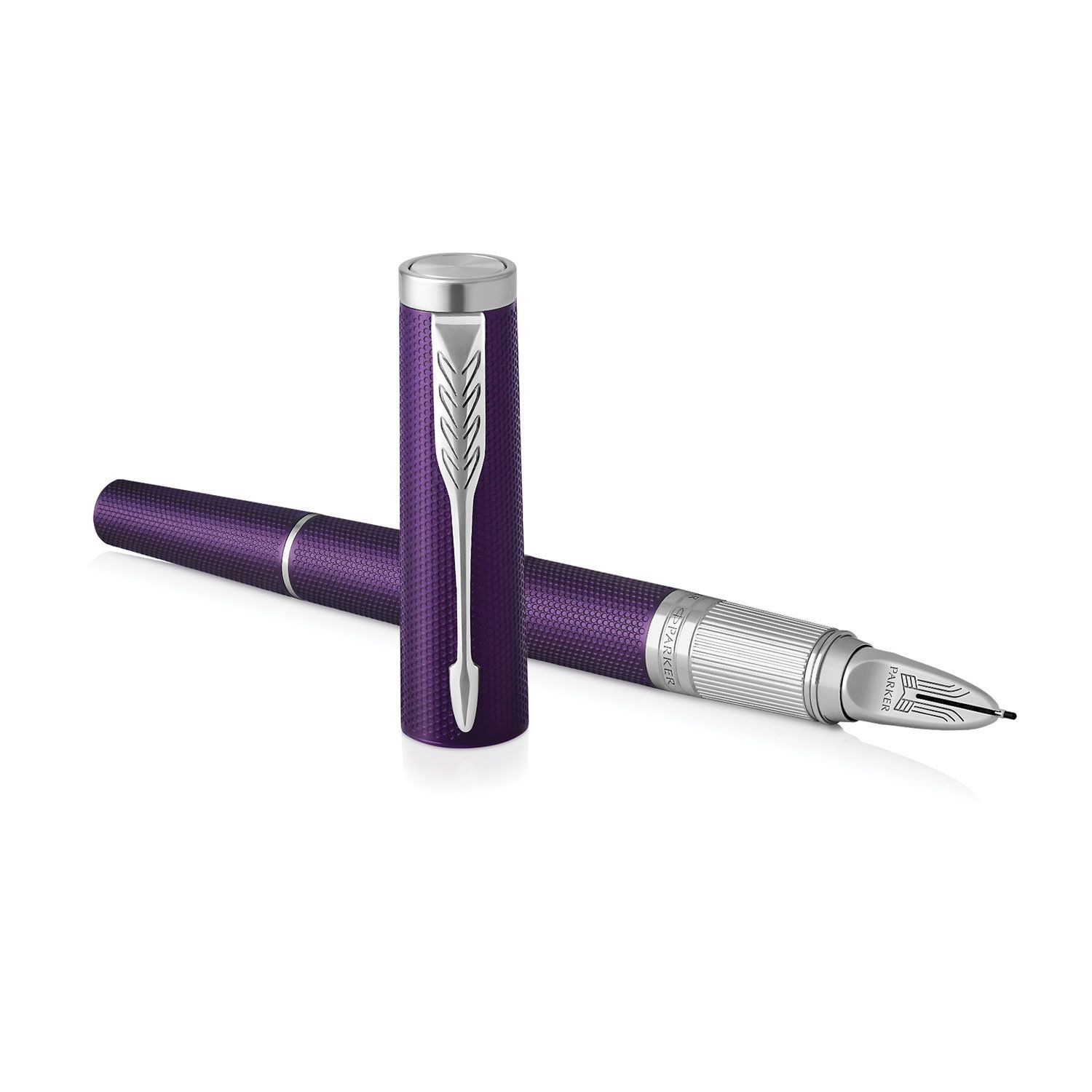 Ручка "Пятый пишущий узел" PARKER "Ingenuity Deluxe Blue Violet CT", корпус фиолетовый, хромированные детали, черная, 1931454