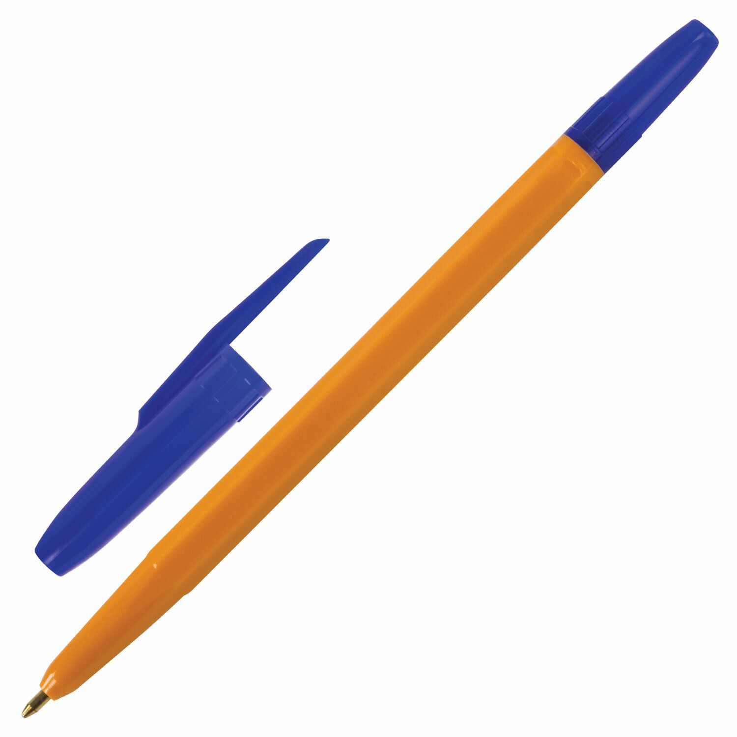 Ручка шариковая BRAUBERG "ORANGE Line", СИНЯЯ, корпус оранжевый, узел 1 мм, линия письма 0,5 мм, 143331