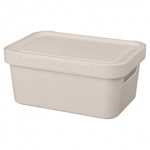 Ящик с крышкой универсальный Luxe, 4,6л (светло-бежевый)
