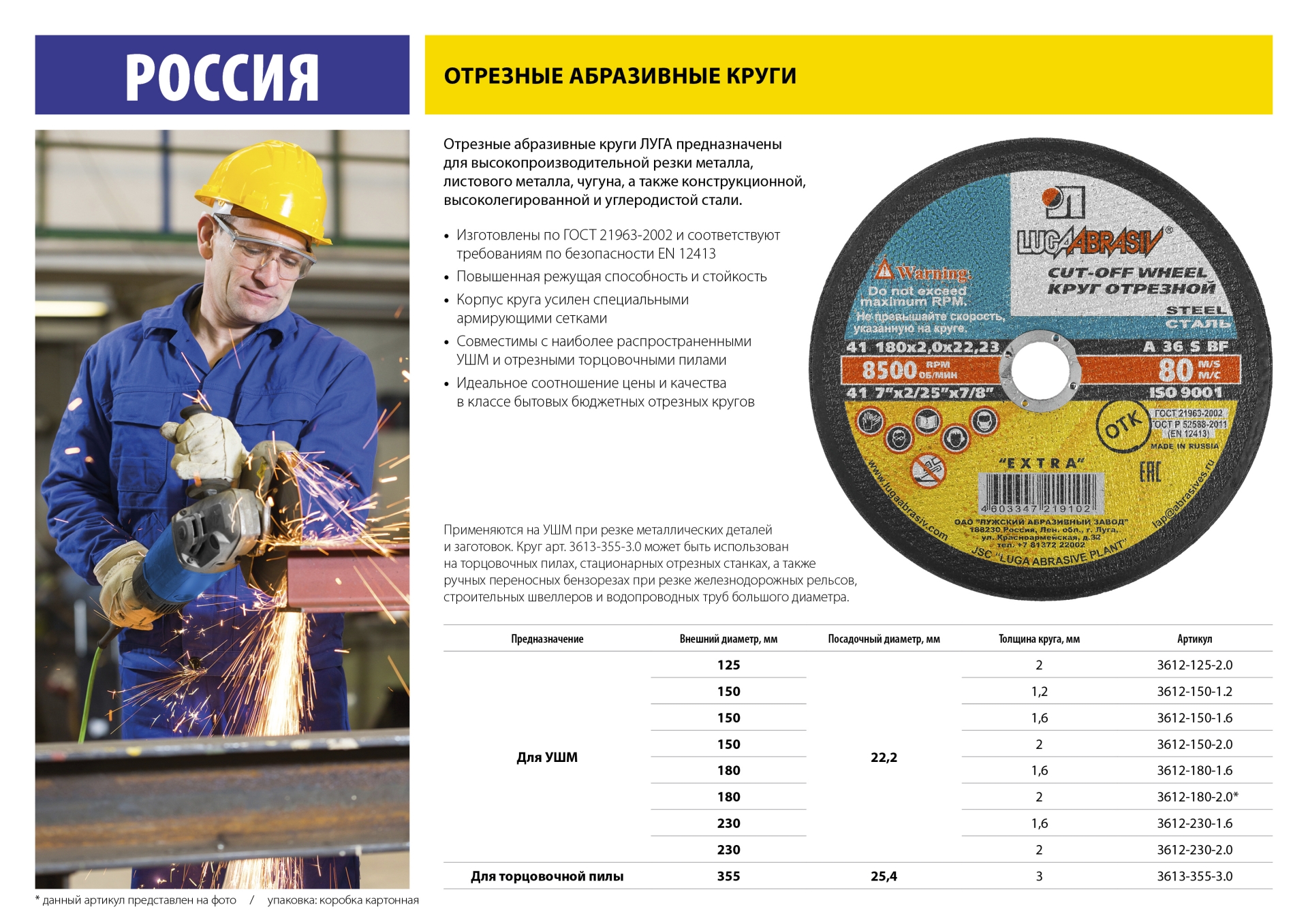 Маркировка дисков для болгарки