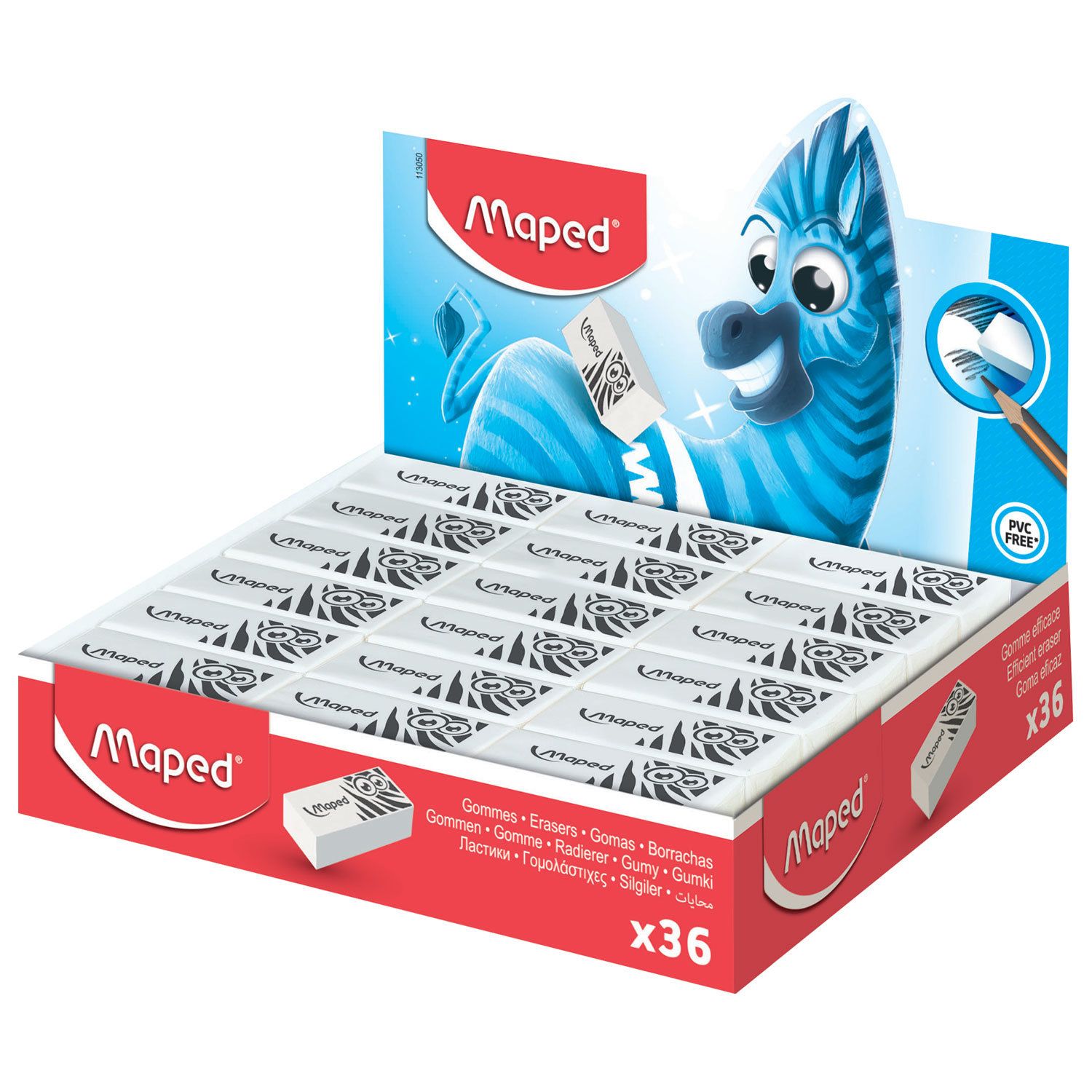 Ластик MAPED (Франция) "Pulse Technic Mini", 39х18х12,5 мм, белый, прямоугольный, 113050