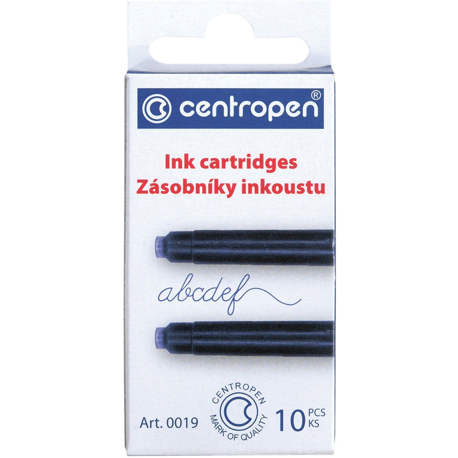 Картриджи чернильные СИНИЕ CENTROPEN, КОМПЛЕКТ 6 шт., 0019/6, 1 0019 0601