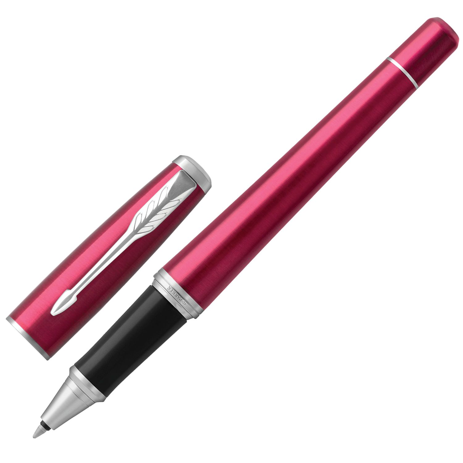 Ручка-роллер PARKER "Urban Core Vibrant Magenta CT", корпус пурпурный глянцевый лак, хромированные детали, черная, 1931590