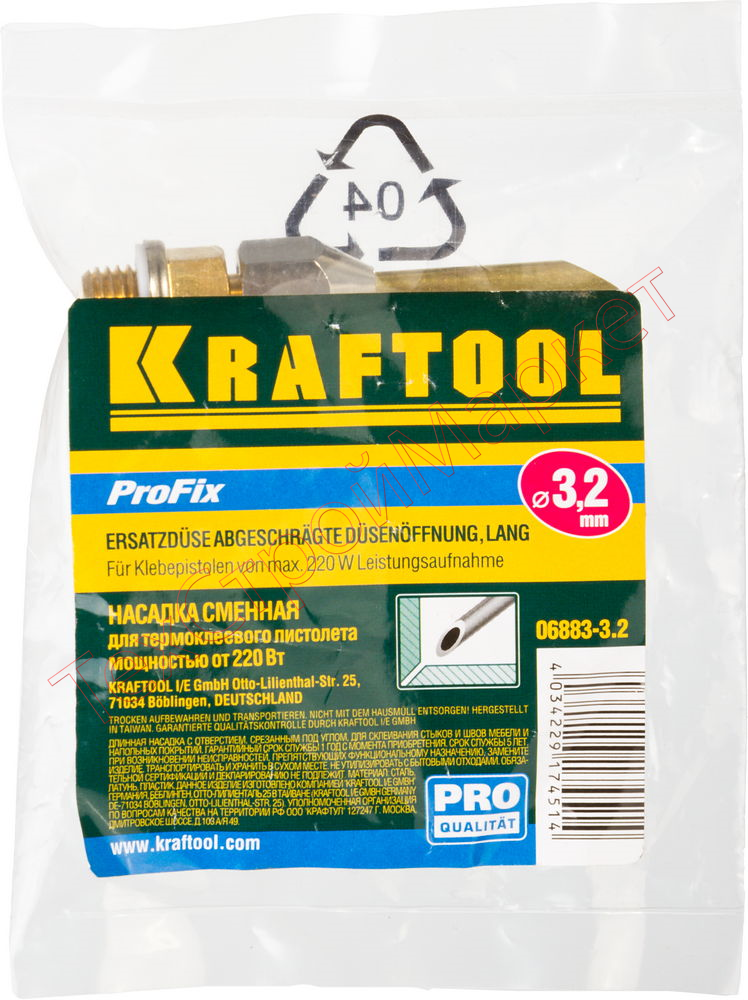 Насадка сменная KRAFTOOL "PRO" для клеевых (термоклеящих) пистолетов, для склеив стыков, швов мебели и напол покрытий,d=3,2мм