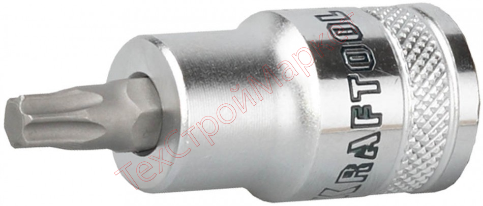 Торцовая бита-головка KRAFTOOL "INDUSTRIE QUALITAT", материал S2, TORX, сатинированная, 1/2", Т20