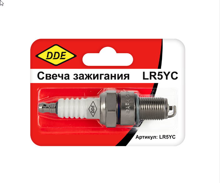 Свеча зажигания DDE - LR5YC (Champion RN9YC, Bosch WR7DC, NGK BPR6ES) GG950, DPG1101i,  DPG1201i, "Хоббит", ВСЕ ДВИГАТЕЛИ Robin-Subaru и HONDA GX/GP16
