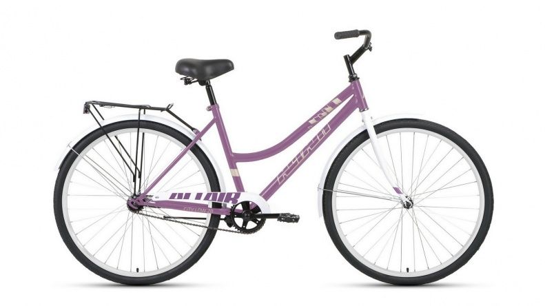 Велосипед ALTAIR CITY 28 low (28" 1 ск. рост. 19") 2022, фиолетовый/белый, RBK22AL28026