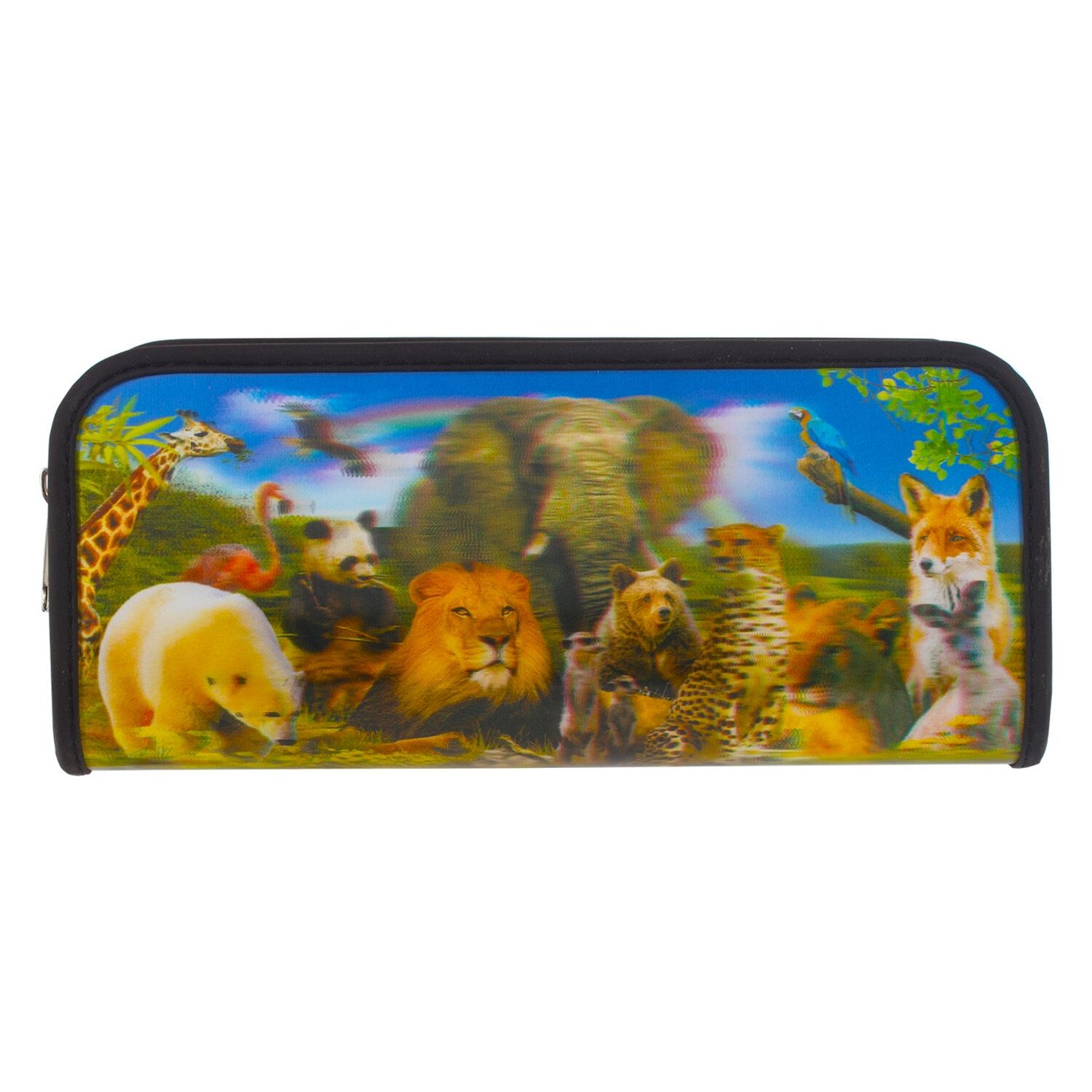 Пенал-косметичка BRAUBERG, с эффектом 3D, пластик, "Зоопарк", 22х10х5 см, 227302