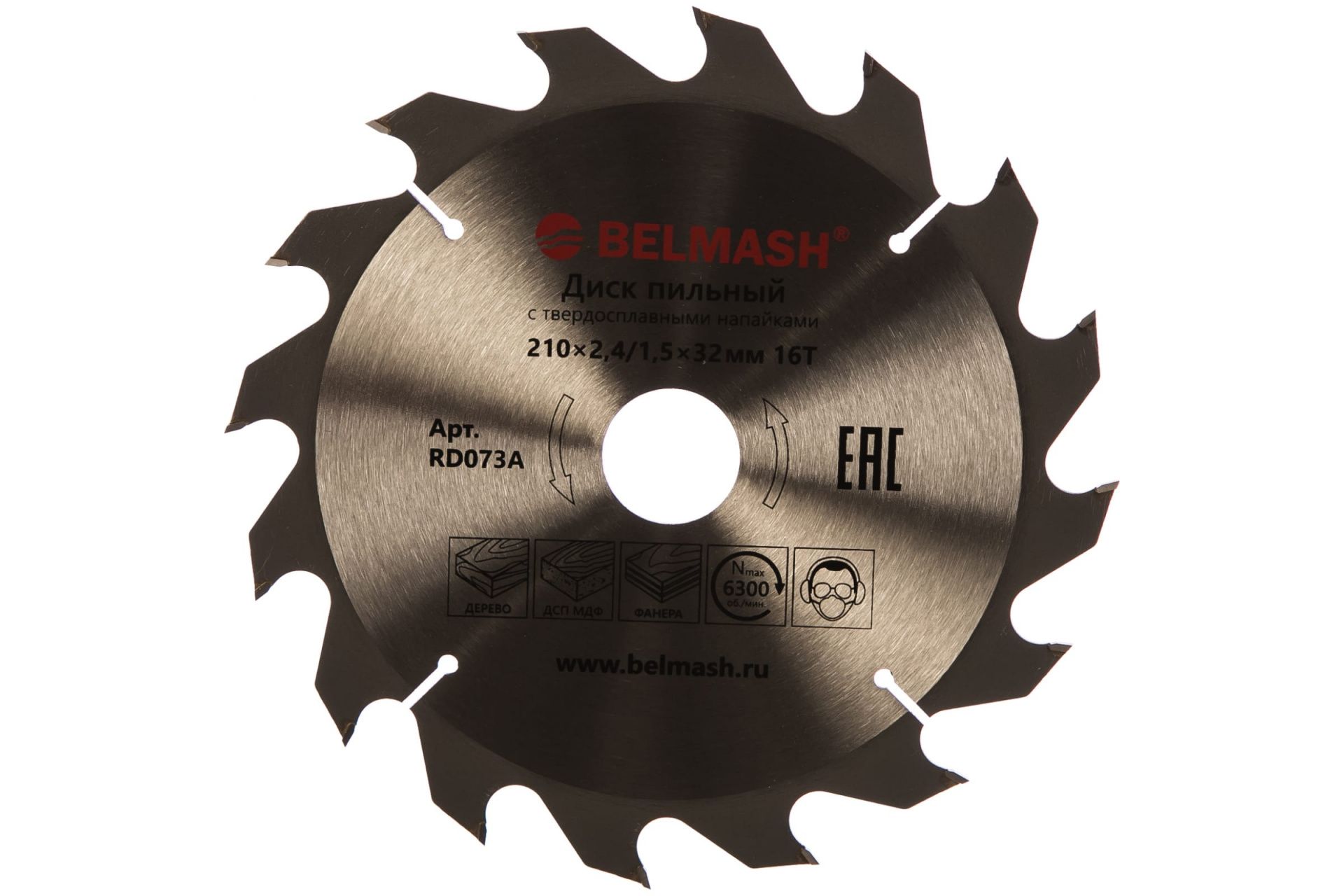 Диск пильный BELMASH 210х2,4/1,5х32мм; 16Т