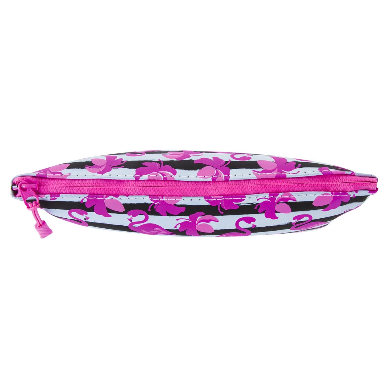 Пенал-косметичка BRAUBERG треугольный, мягкий, "Flamingo", 22х3х8 см, 229254