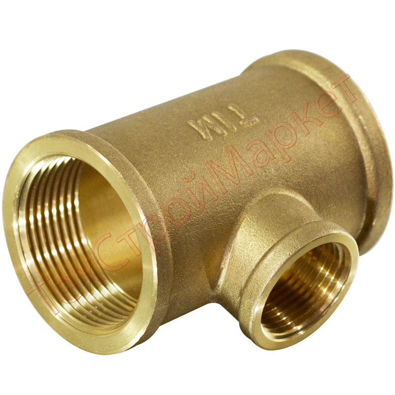 Тройник GENERAL FITTINGS переходной, никелированная латунь, г/г/г, 1"-1/2"-1"