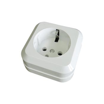 Розетка 1-местная UNIVersal Олимп Белый с заземляющими контактами 16А 220В ОП О0028  