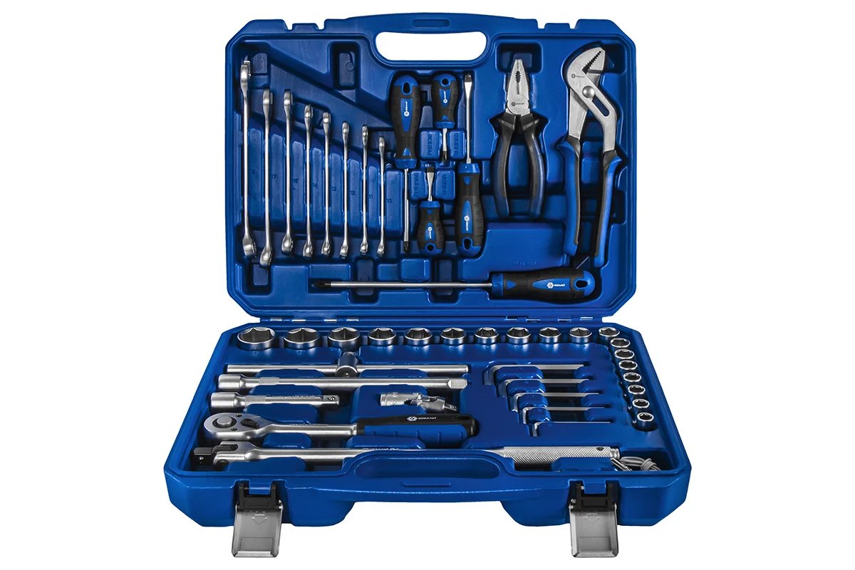 Набор инструмента универсальный 1/2", 45 ПРЕДМЕТОВ, кейс КОБАЛЬТ