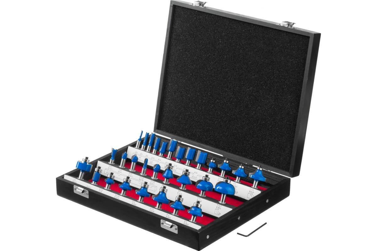 Набор профильных фрез по дереву ЗУБР "ПРОФЕССИОНАЛ", 30 шт