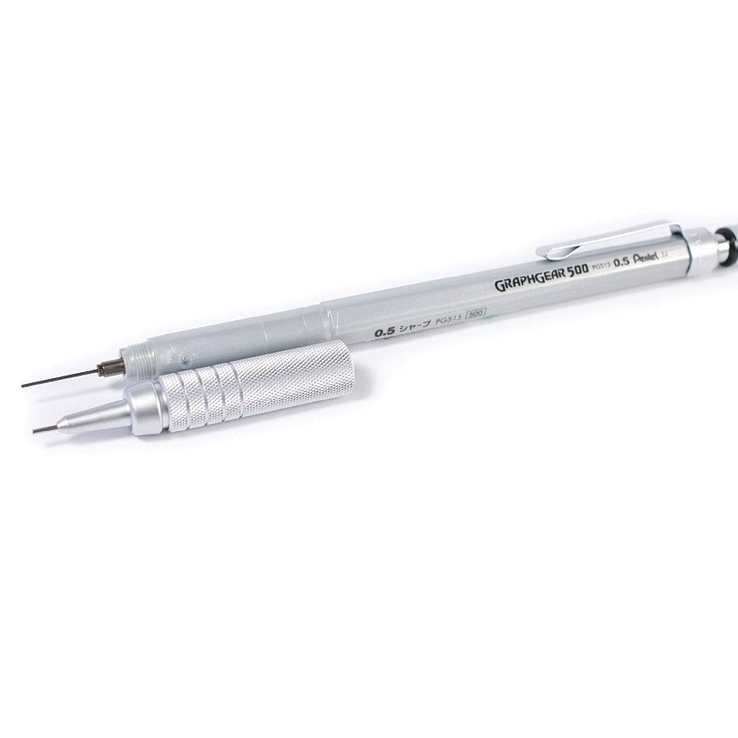 Карандаш механический PENTEL "Graphgear 500", профессиональный, корпус серебристый, 0,5 мм, PG515