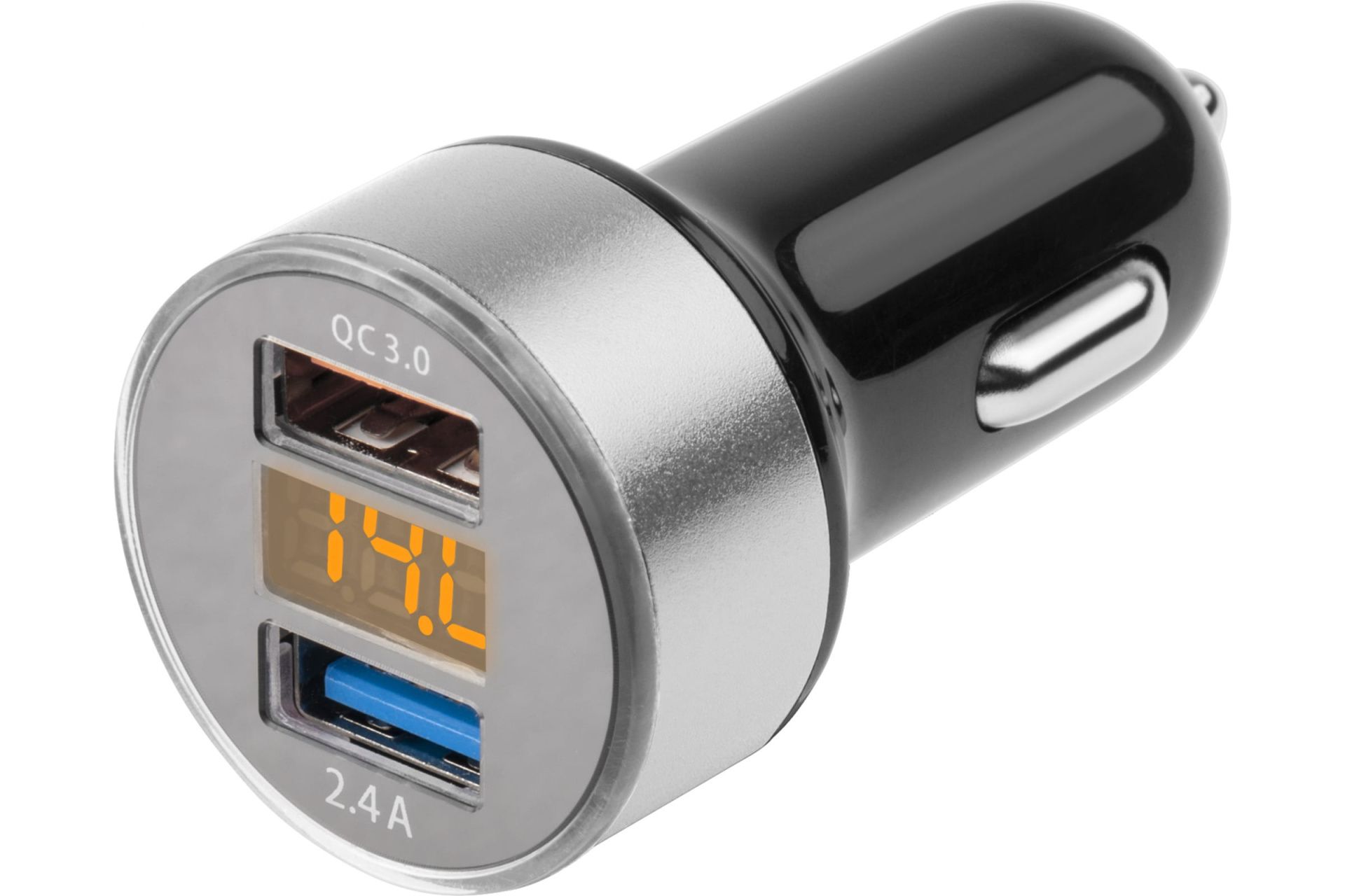 Устройство зарядное автомобильное "DSV"для телефона и гаджетов USB с вольтметром
