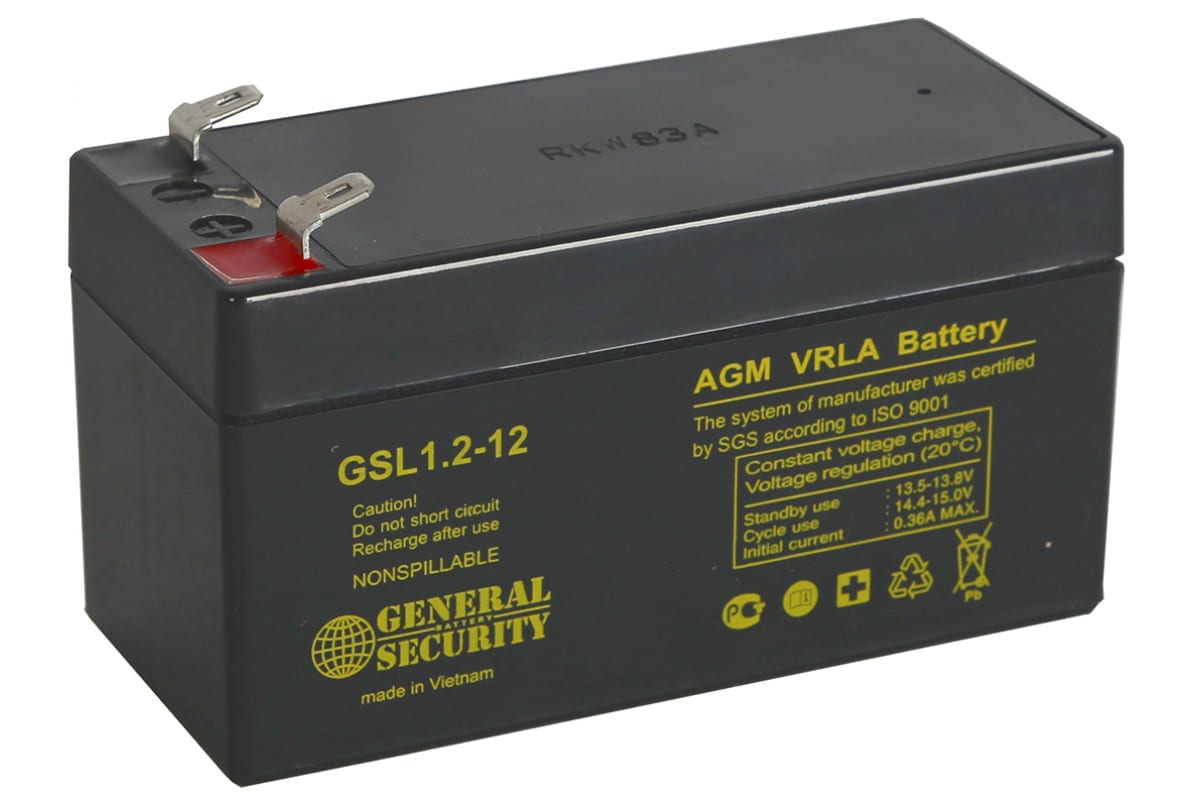 Аккумулятор GSL/GS/PG/PB 12V 1,2A/h (97х43х52)