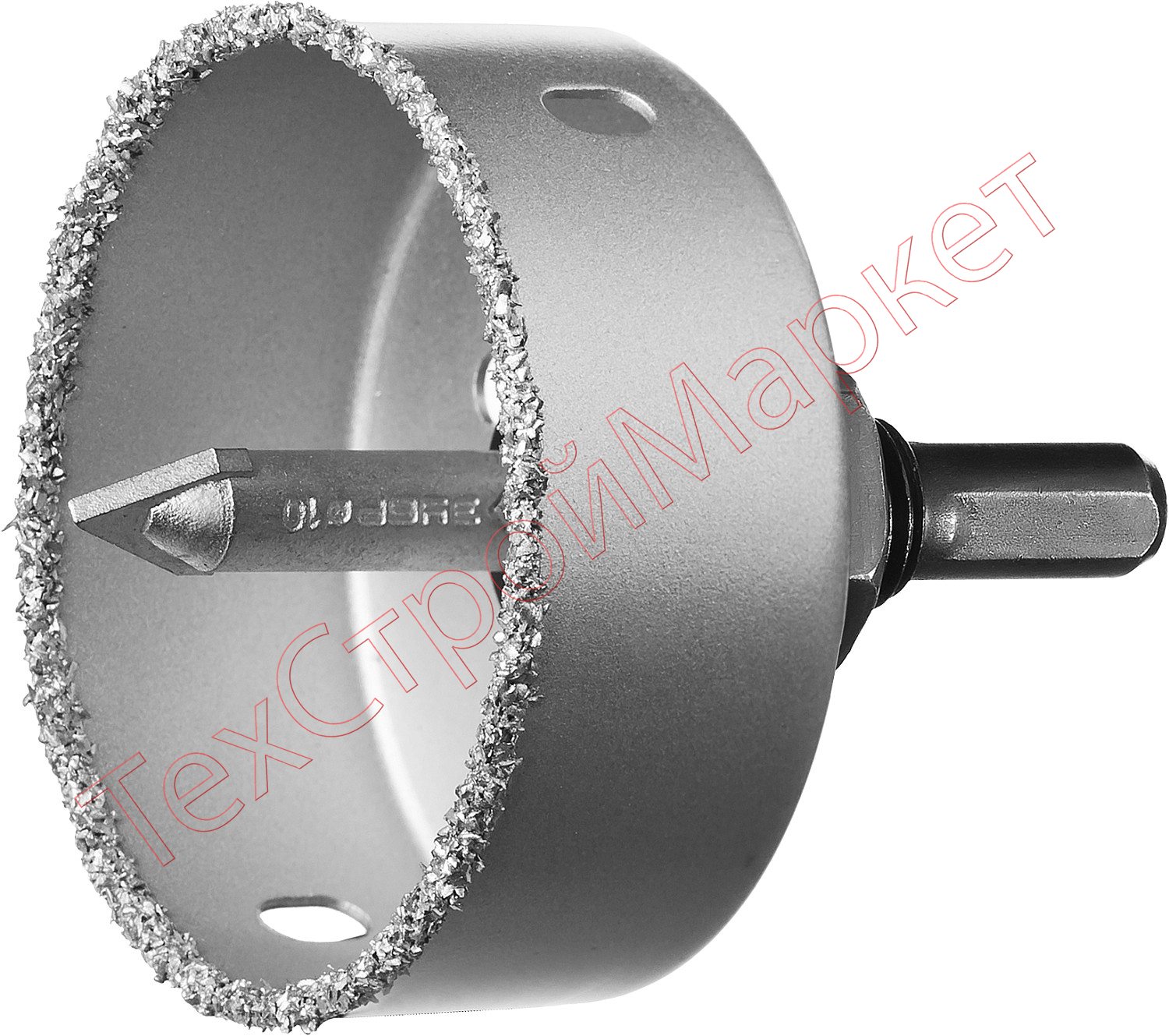 Коронка-чашка ЗУБР "ПРОФЕССИОНАЛ" c карбид-вольфрамовым нанесением, 76 мм, высота 25 мм, в сборе с державкой и сверлом