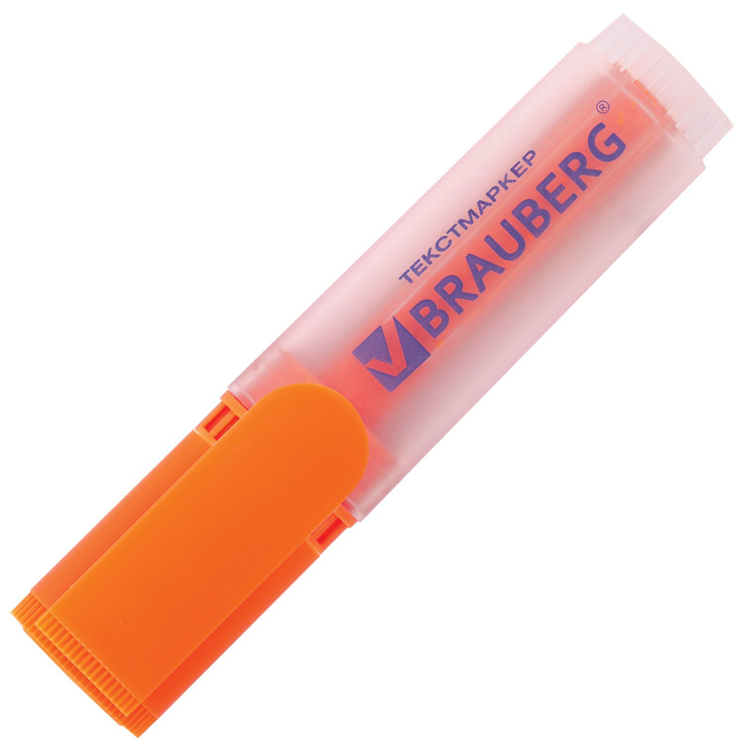 Текстовыделитель BRAUBERG "FLUO", ОРАНЖЕВЫЙ, линия 1-5 мм, 150402