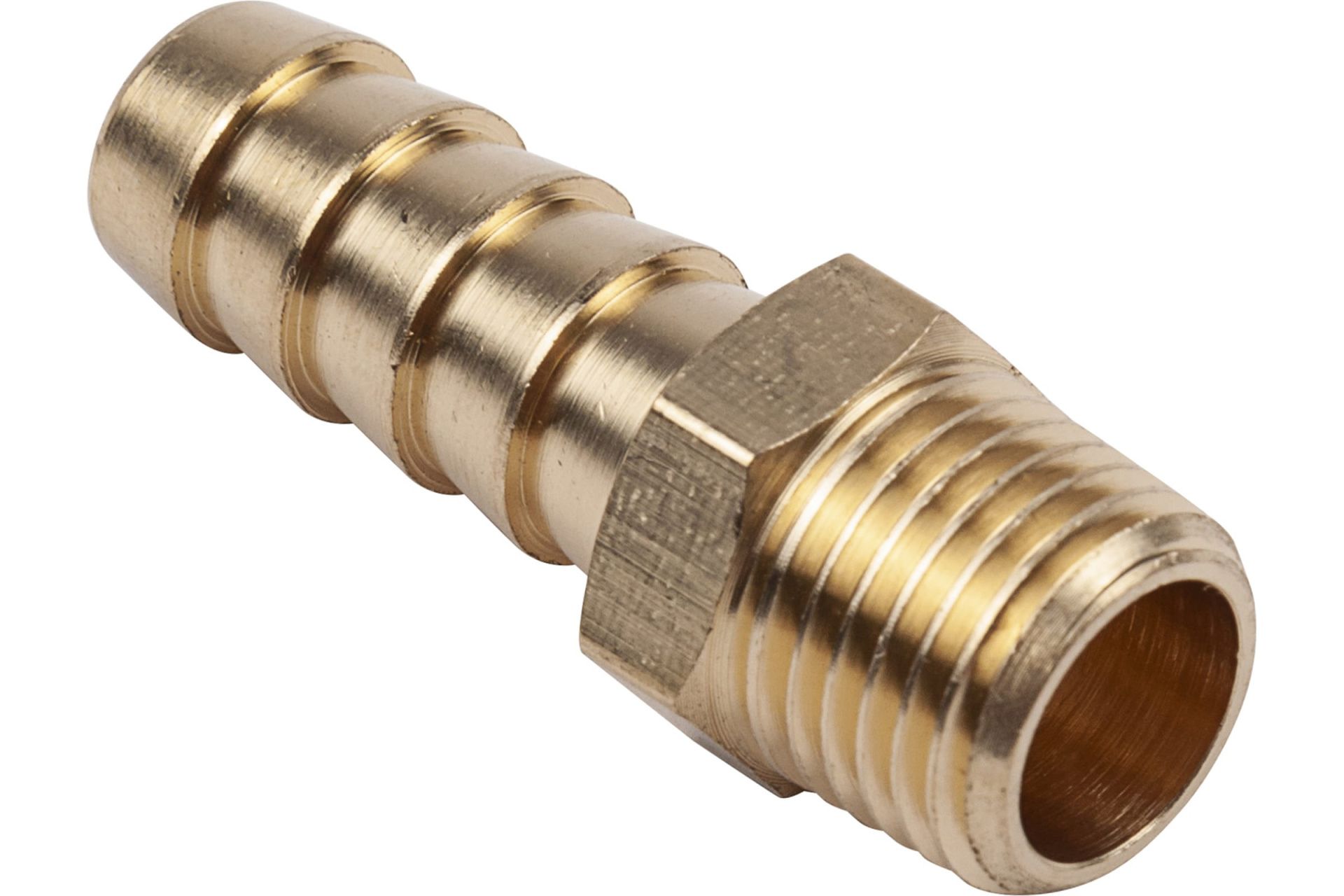 Разъем 1/4" внешняя резьба - "елочка" 10мм, латунь, в блистере "AV Steel" AV-700315B