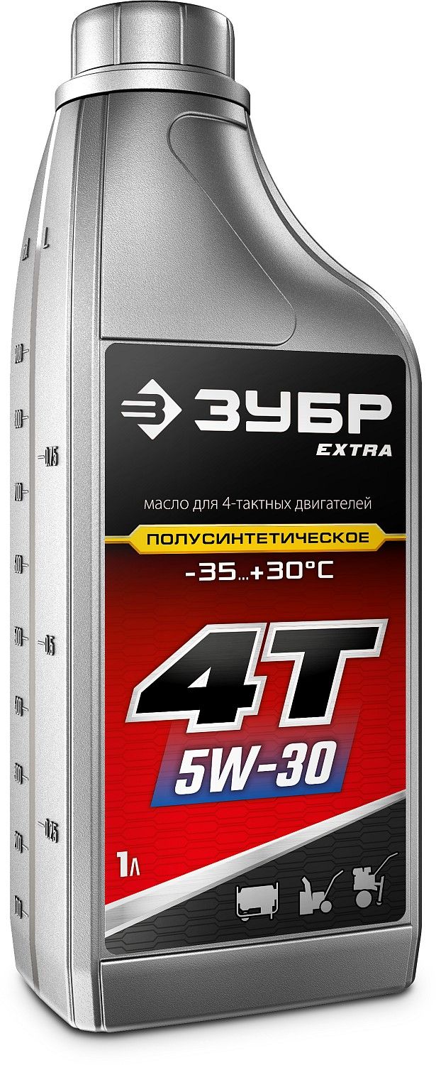 Масло полусинтетическое для 4-тактных двигателей 5W30 ЗУБР EXTRA 4Т 1 л. 70612-1