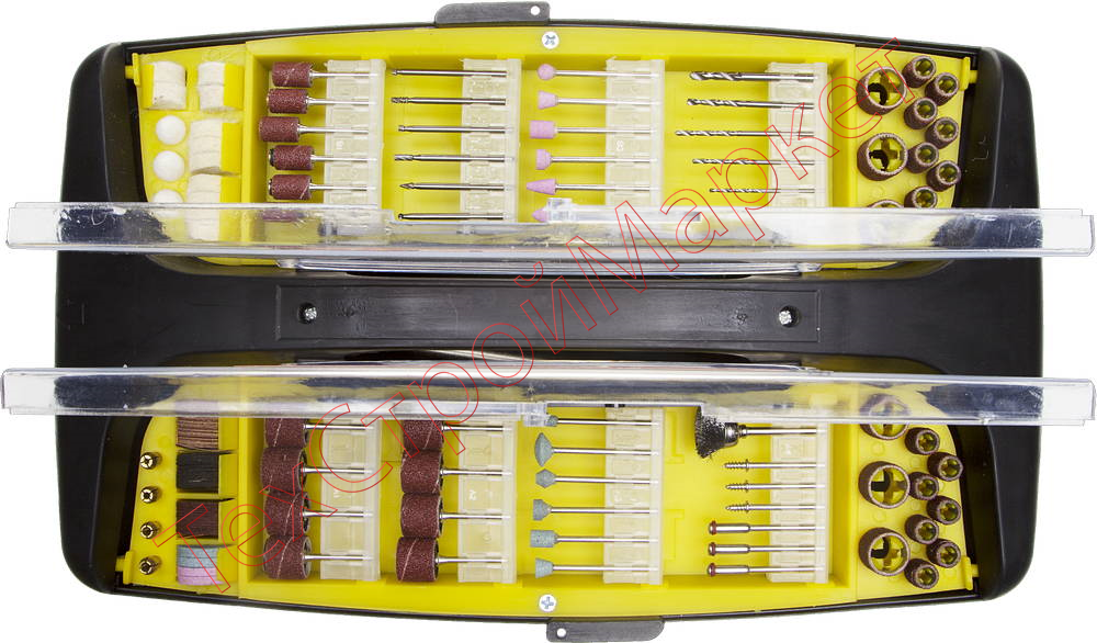 Набор мини-насадок STAYER "MASTER"для гравиров машин, в пластик боксе, гибкий вал,штатив, место для гравёра,191 предм