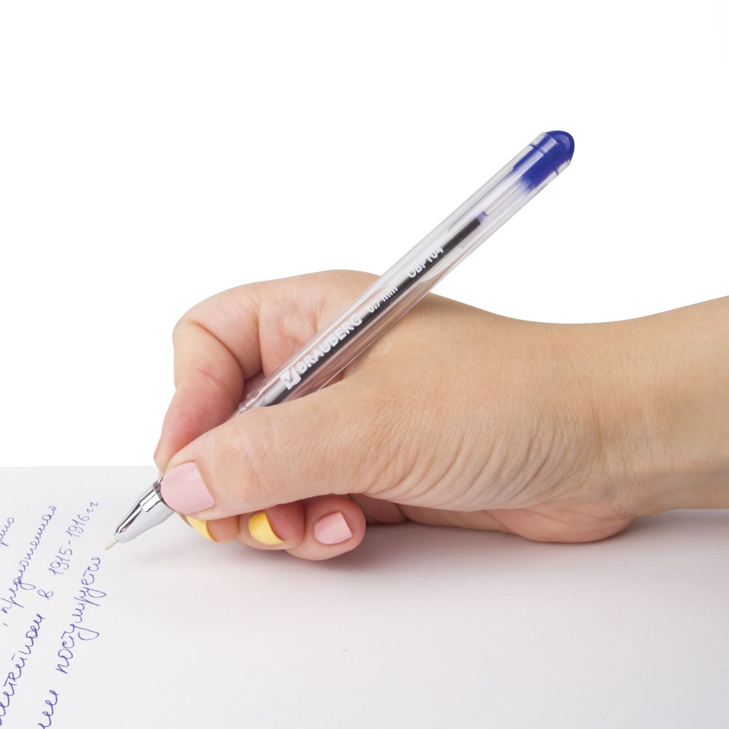 Ручка шариковая масляная BRAUBERG "Smooth Write", СИНЯЯ, корпус прозрачный, узел 0,7 мм, линия письма 0,35 мм, 142682