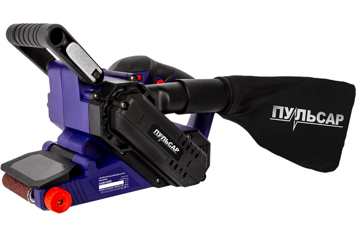 Шлифмашина ленточная ЛШМ 800С (800Вт, лента 76х457, 120-380м/мин, 3,3кг) ПУЛЬСАР