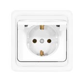 Розетка 1-местная UNIVersal Валери с/п з/к с крышкой 16А 220В белая В0029