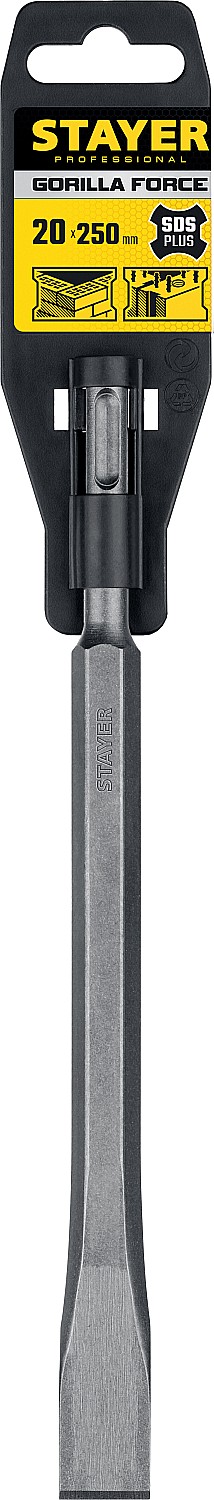 Зубило плоское 20 х 250 мм,STAYER Gorilla Force SDS-Plus 