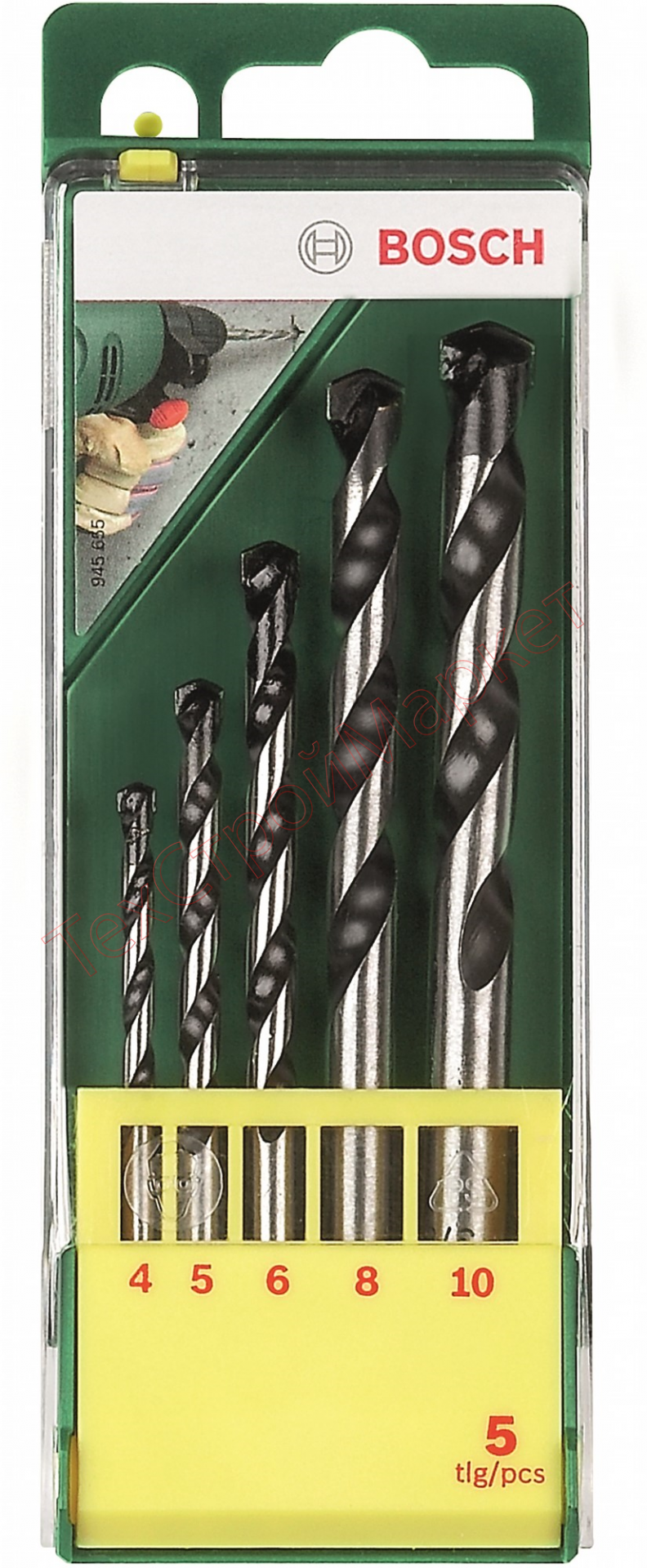Набор сверл Bosch 5шт по бетону (4/5/6/8/10) (444)