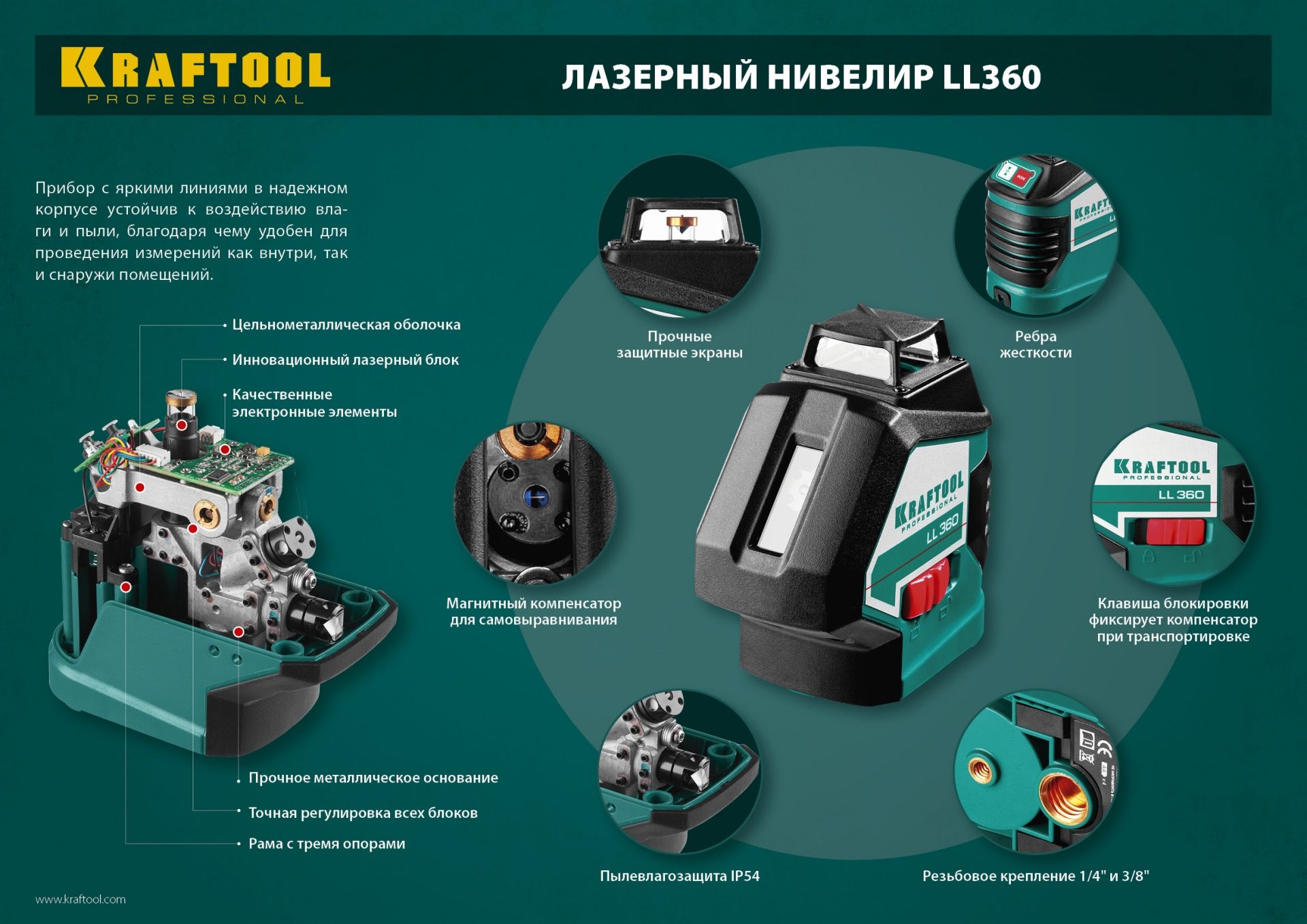 Нивелир лазерный KRAFTOOL LL360