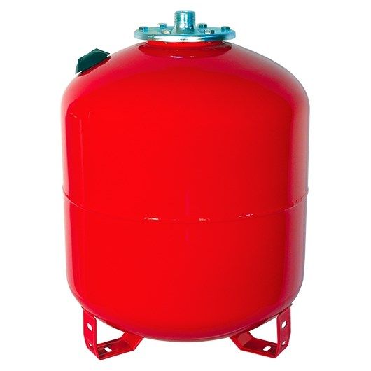 Бак расширительный красный ТЕПЛОКС  объемом 100 литров для систем отопления на ТРЕХ НОЖКАХ. Материал мембраны EPDM. СТАЛЬНОЙ ФЛАНЕЦ.