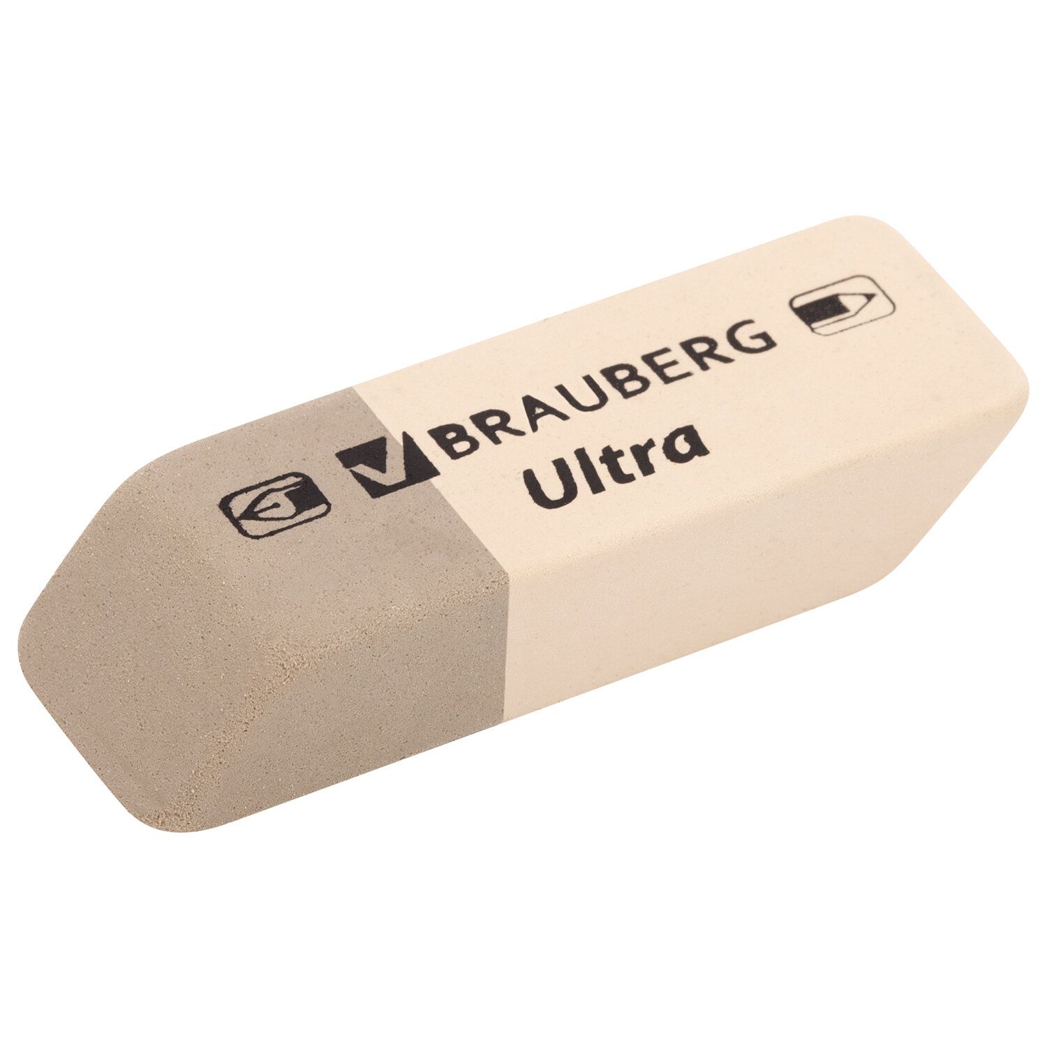 Ластики BRAUBERG "Ultra" 6 шт., размер ластика 41х14х8 мм, серо-белые, натуральный каучук, 229600