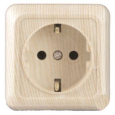 Розетка 1-местная UNIVersal Олимп  о/п  с/з 16А, 220В, сосна 5560902