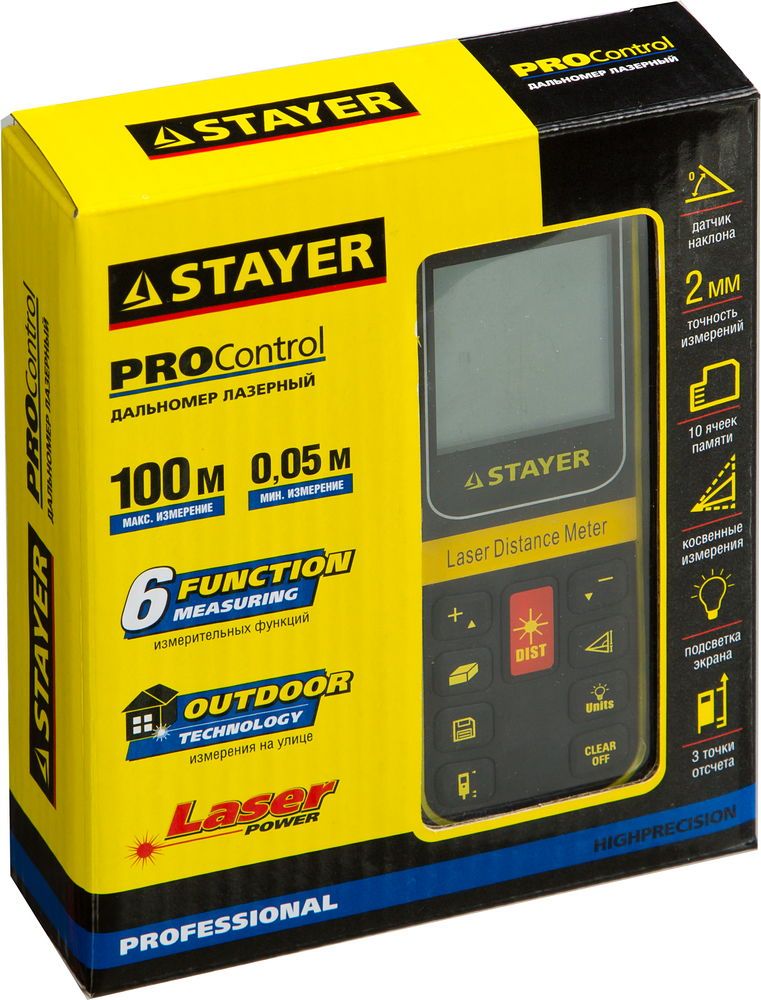 Дальномер лазерный STAYER Professional PRO-Control